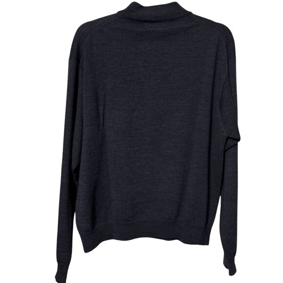Alfani Men's Sweater Extra Fine Italian Merino Wool Blue Pullover Large READ - Picture 2 of 6